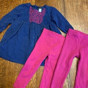 Tea Collection Dress and 2 pairs of leggings